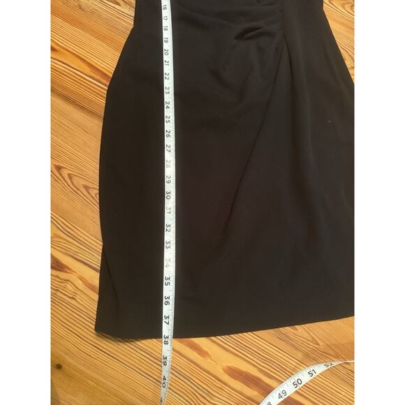 Calvin Klein Cocktail Dress Sz 8 Black LBD Career Ruched Little Black Dress EUC - Picture 15 of 16